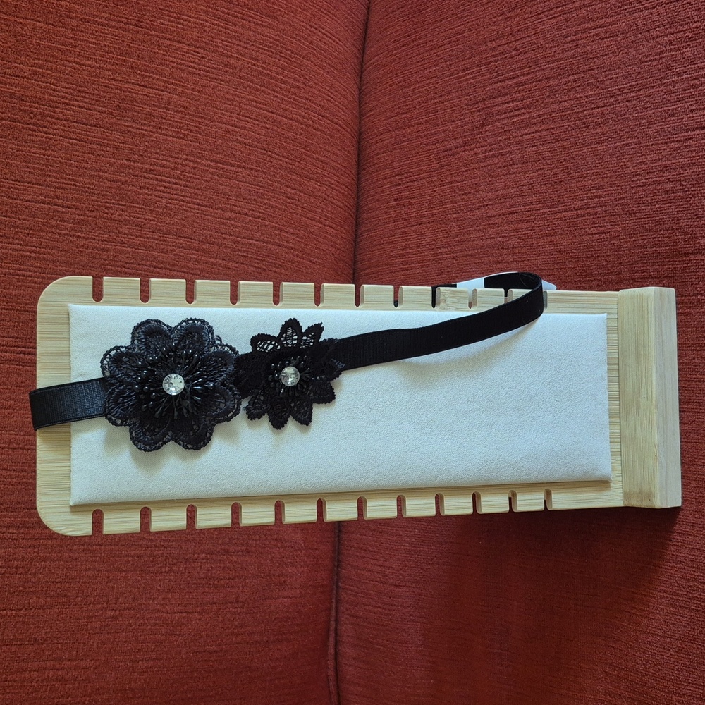 Black Floral Elasticized Headband From Aldo, New With Tags